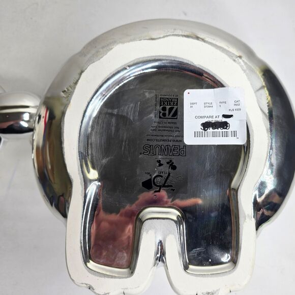 Snoopy Silver Puffer Jacket Cookie Jar Peanuts Holiday Shiny Coat Rare - NEW - Picture 9 of 9